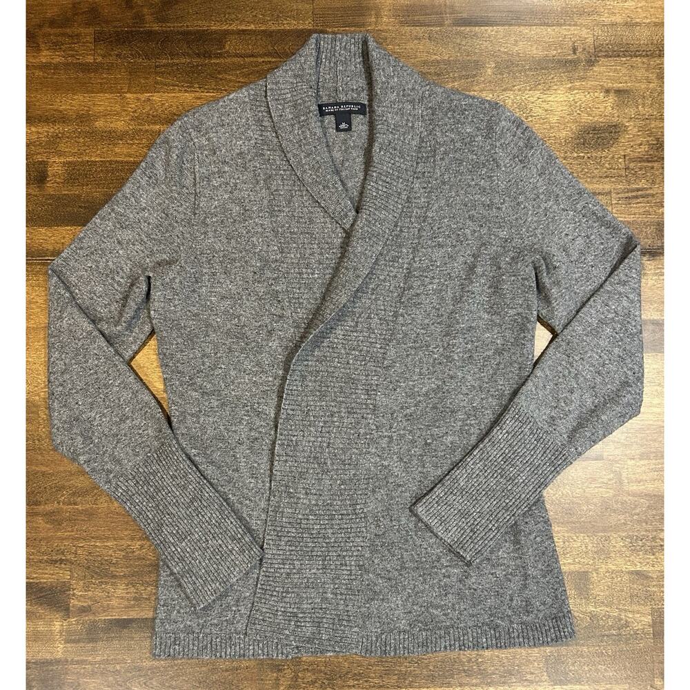 Banana Republic Woman’s Shawl Collar Open Front Sweater Cashmere Wool Blend M
